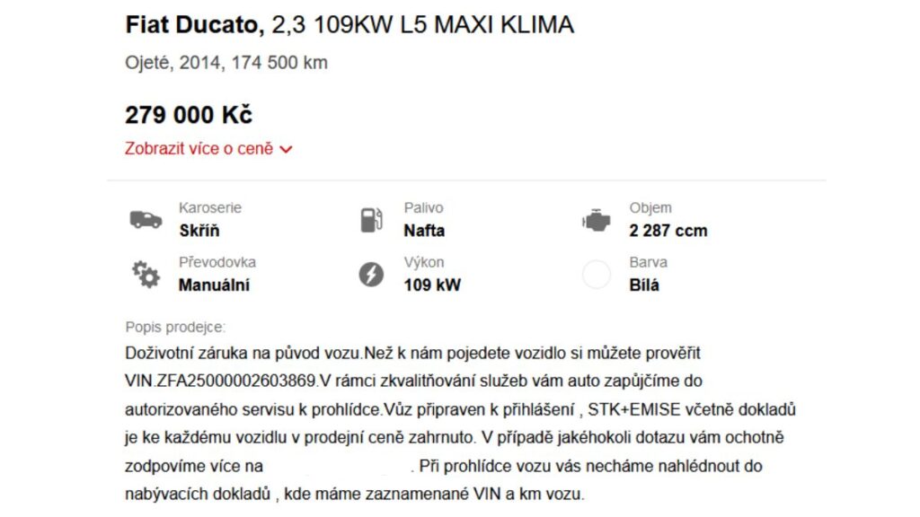 Fiat Ducato stočený o viac ako 300 000 Km